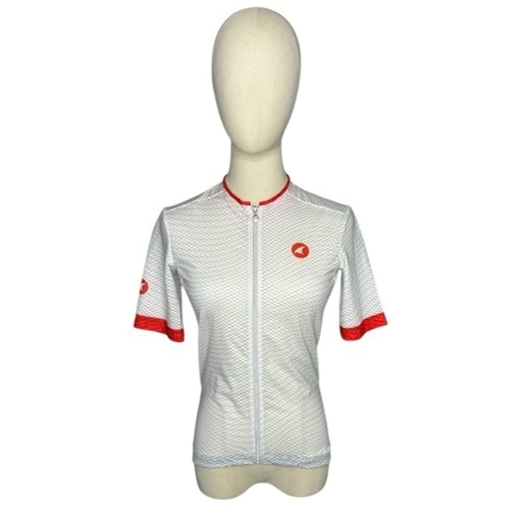 Pactimo White Front Zip Cycling Jersey Size Large
